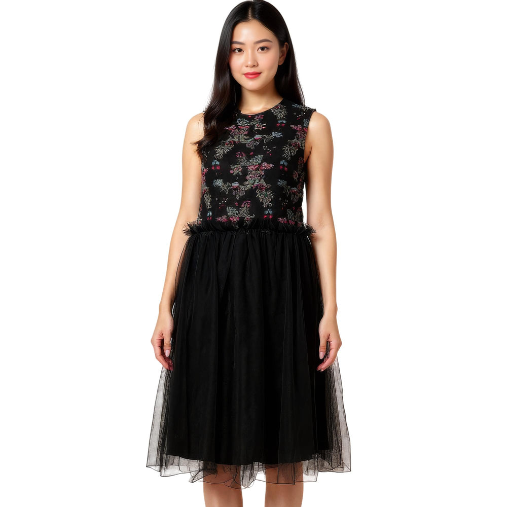Club21 - Noir Kei Ninomiya - Floral Pattern Cut Jacquard Dress - WOVEN DRESSES - Multi