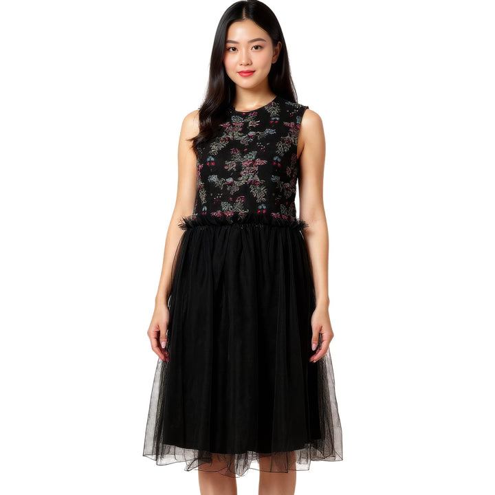 Club21 - Noir Kei Ninomiya - Floral Pattern Cut Jacquard Dress - WOVEN DRESSES - Multi