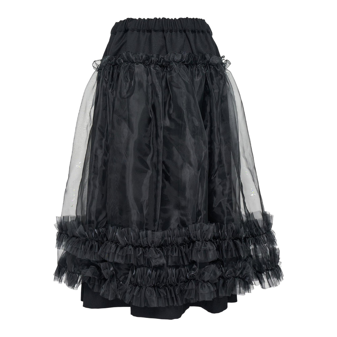 Club21 - Noir Kei Ninomiya - Wool Gabardine X Polyester Skirt - SKIRTS - Black
