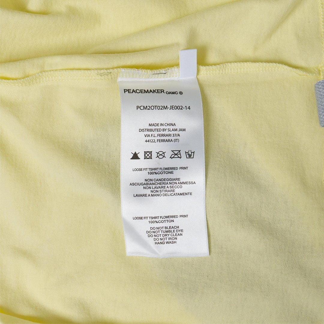 Club21 - OAMC Peacemaker - Loose Fit T-Shirt Flower Print - TEES - Yellow