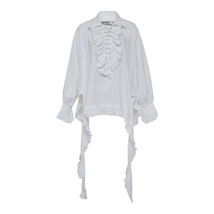 Club21 - OPEN YY - Ruffle Trim Blouse - WOVEN TOPS - White
