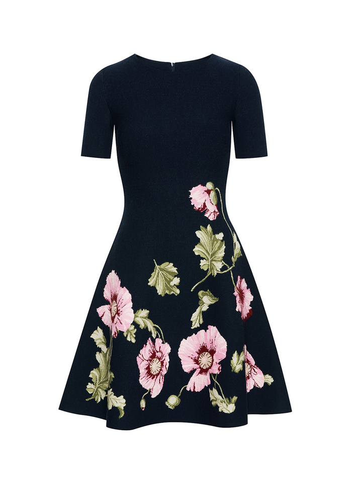 Oscar_de_la_Renta_Poppy_Jacquard_Dress_navy