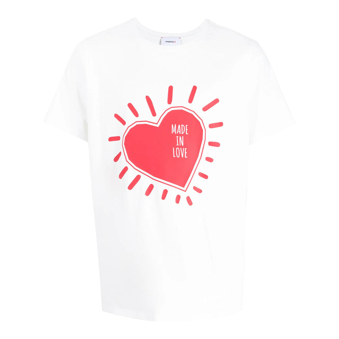 Club21 - PORTS V - Cut&Sew Short Sleeve Crew Neck T-Shirt - TEES - White