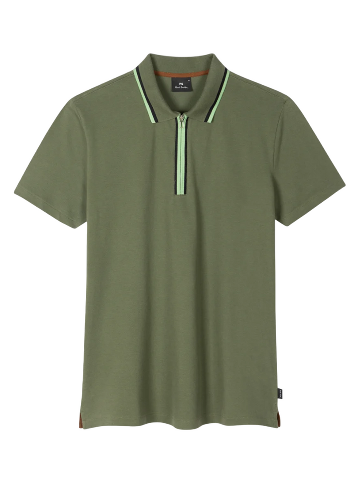 PSPAULSMITH_MensRegularPoloZip_Green