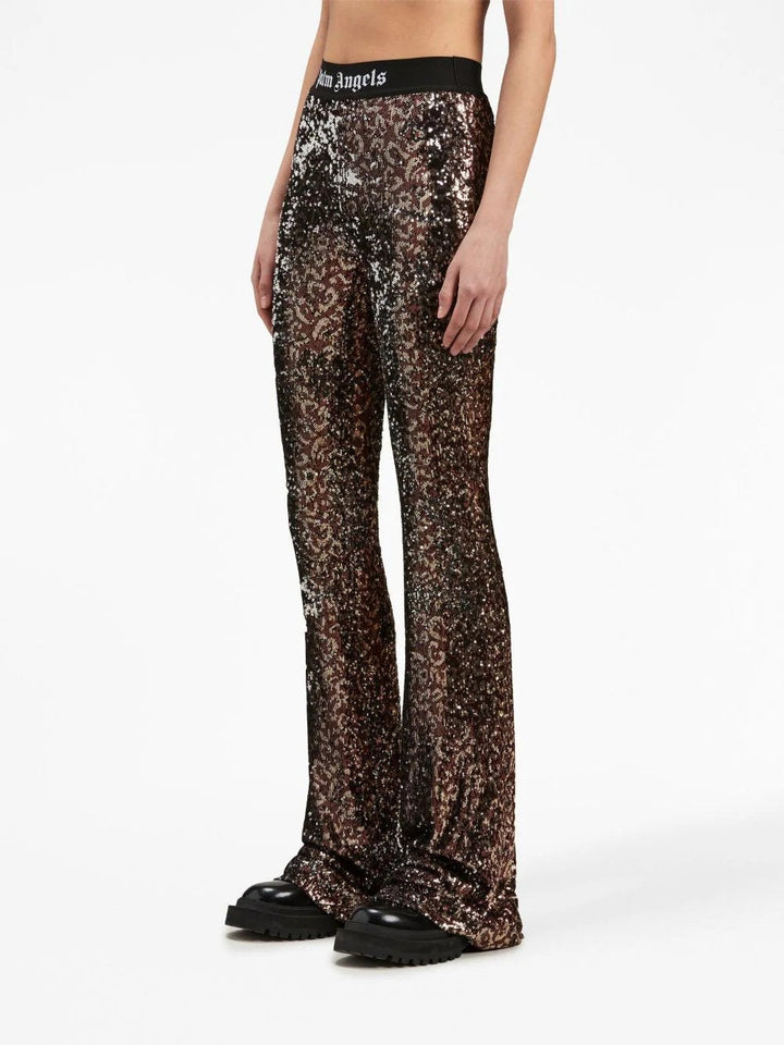 Palm-Angels-Logo-Tape-Sequins-Flare-Pants-Brown-4