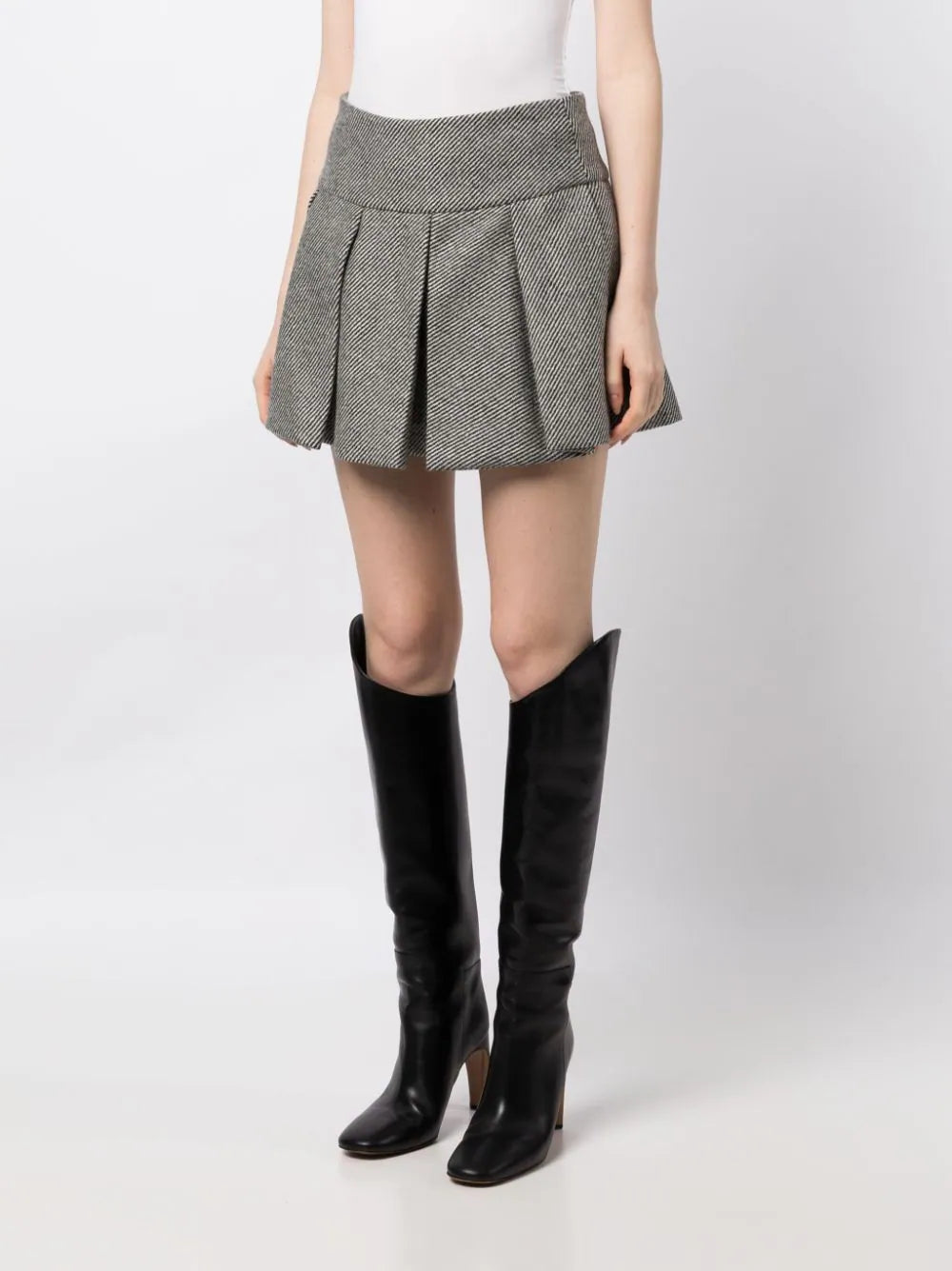 Palm-Angels-Mini-Pleated-Skirt-Grey-3