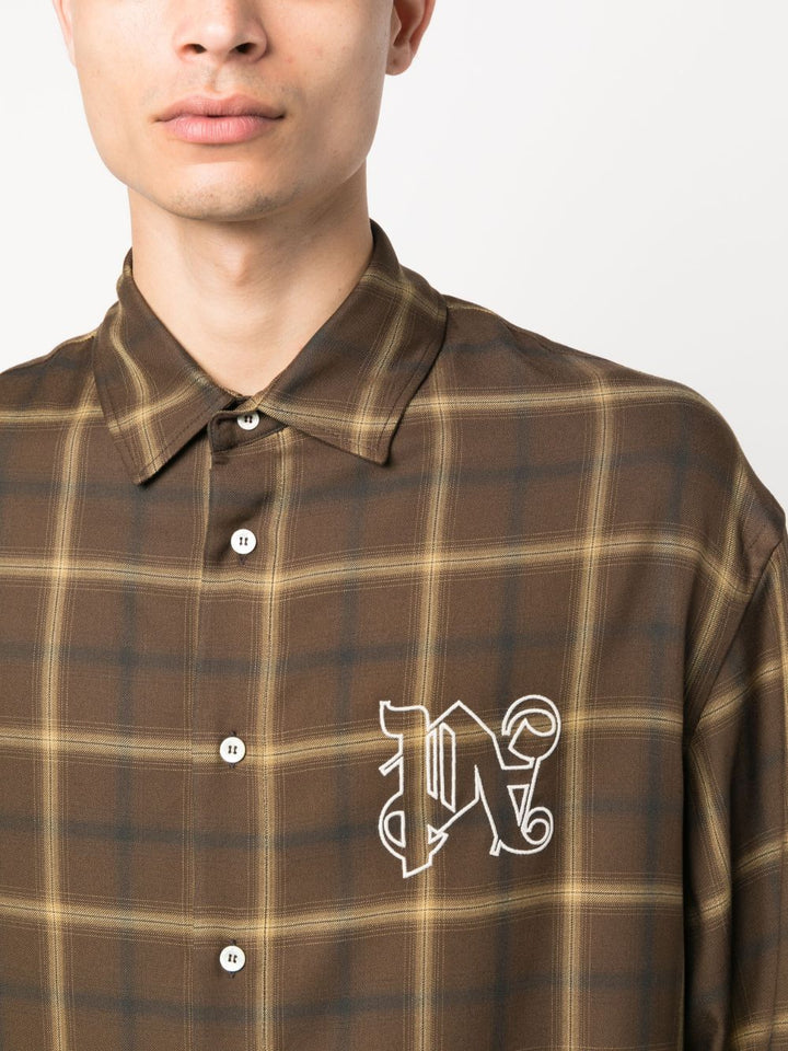 Palm-Angels-Monogram-Shirt-Brown-5