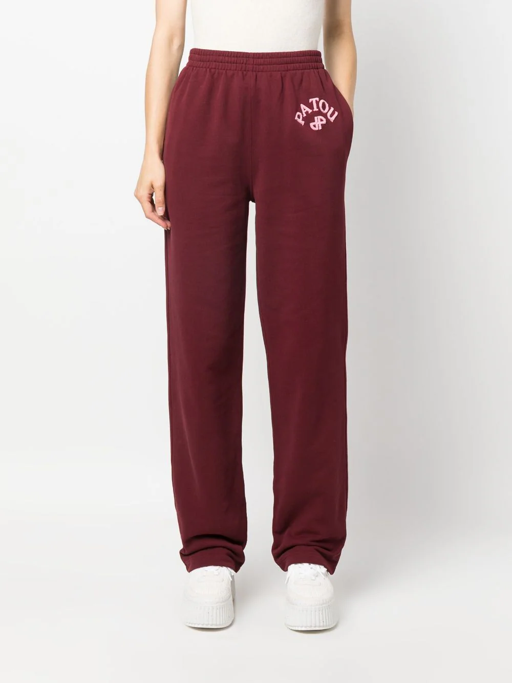 Patou-Air-Bouclette-High-Rise-Pants-Burgundy-2