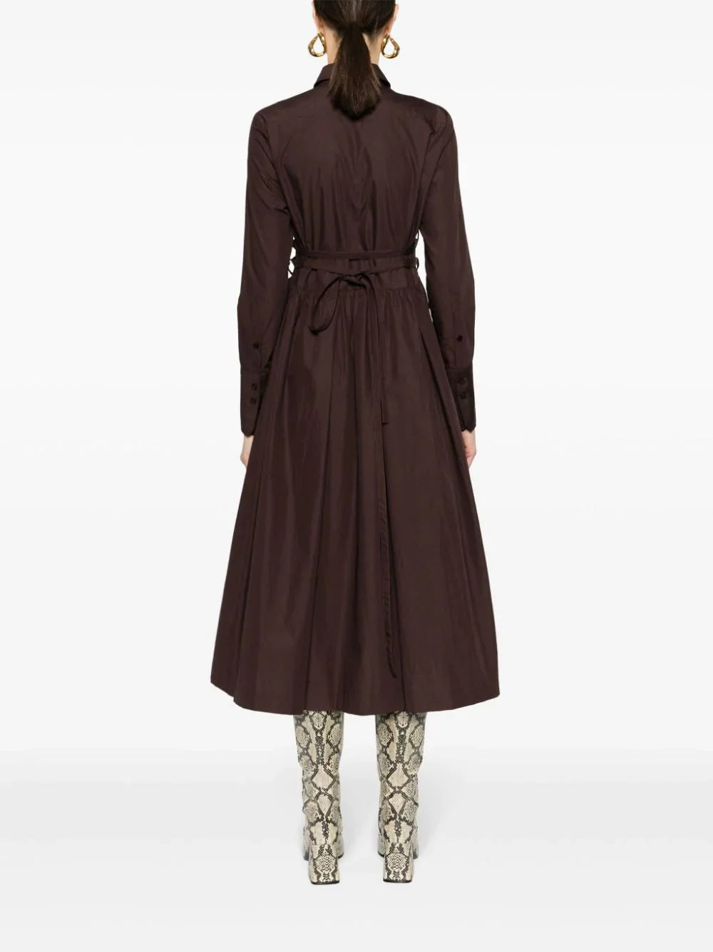 Patou-Long-Pleated-Shirt-Dress-Brown-4