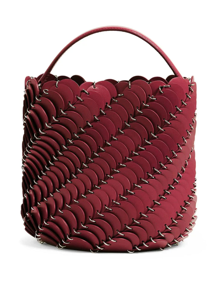 Rabanne-Bucket-Medium-Bag-Maroon-2