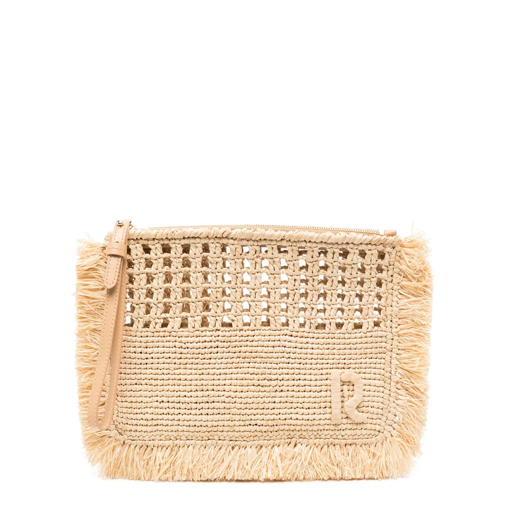 Natural Raphia Pouch