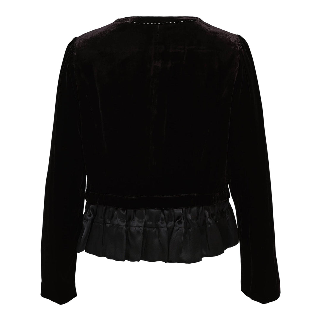 Club21 - Renli Su - Cropped Velvet Jacket - JACKETS - Black