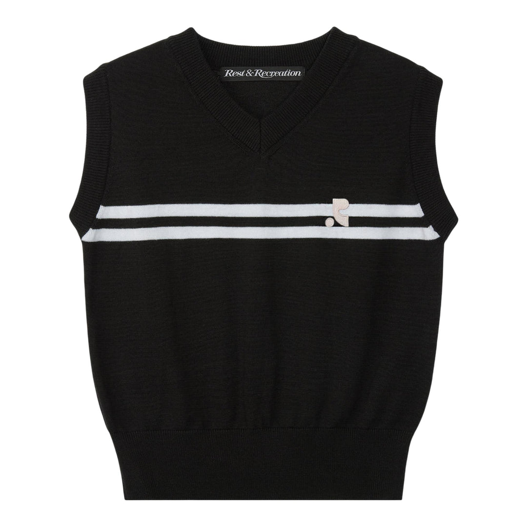 Club21 - Rest&Recreation - Double Line Knit Vest - KNIT TOPS - Black