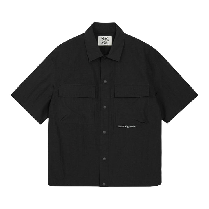 Club21 - Rest&Recreation - Nylon Half Shirt - SHIRTS - Black