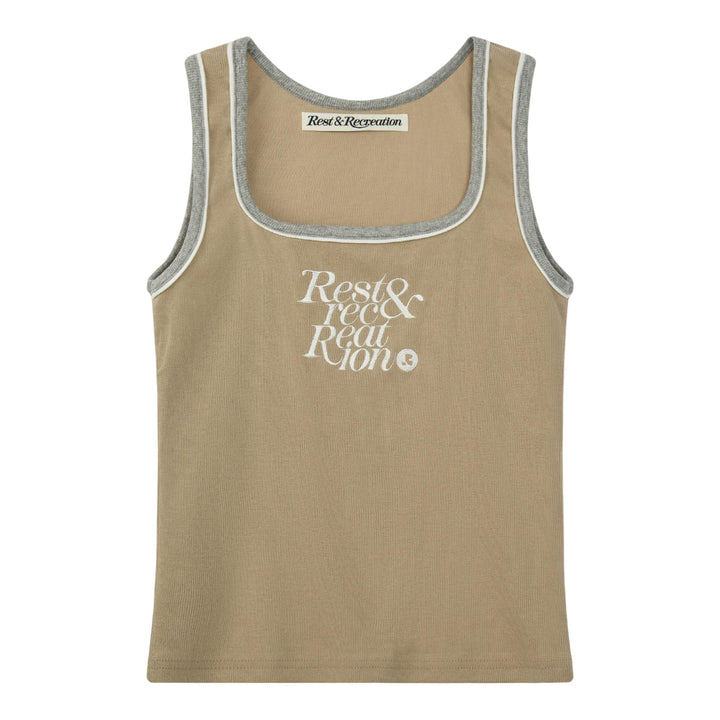Club21 - Rest&Recreation - Square Neck Sleeveless Top - TANK TOPS - Beige