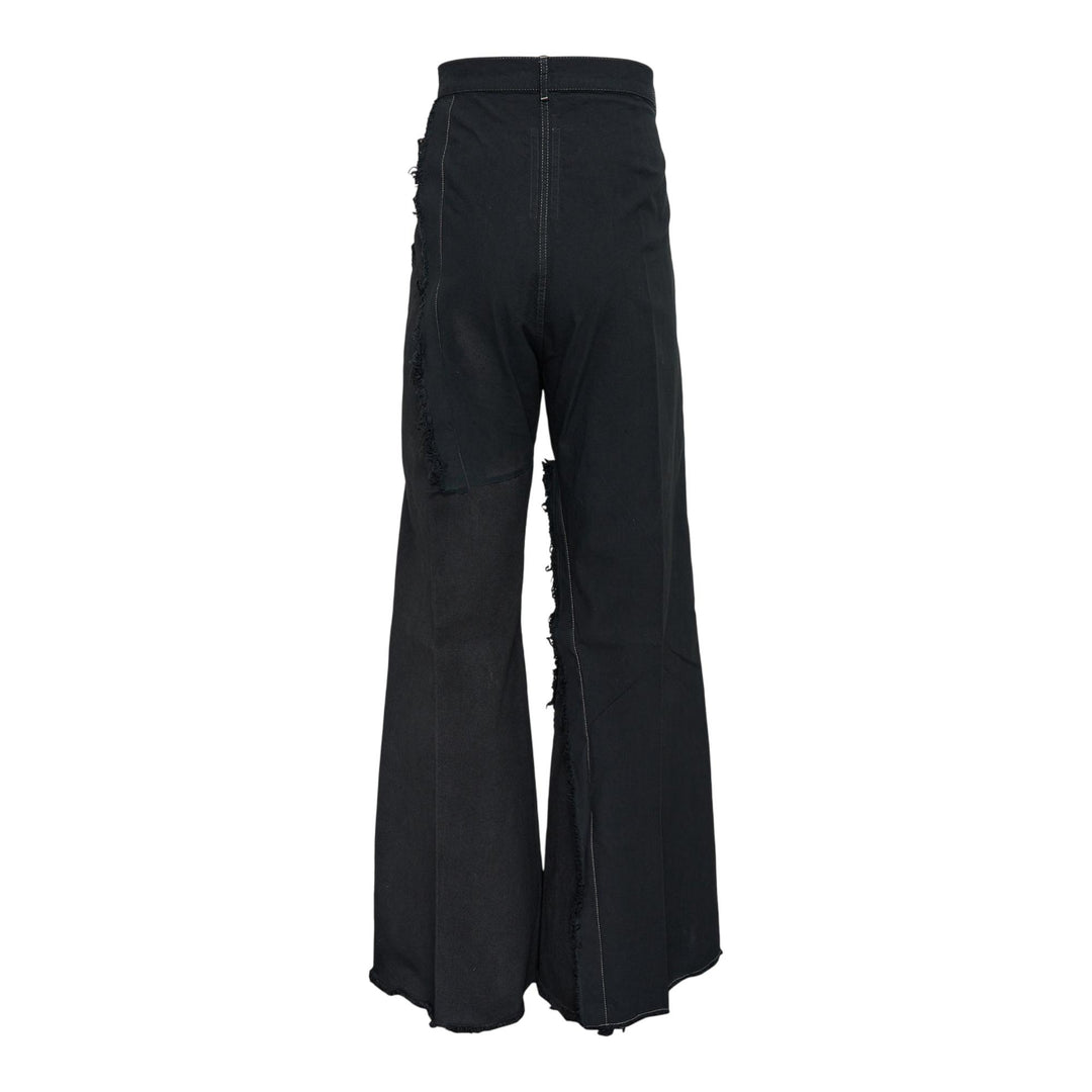 Club21 - Rick Owens - Joris Trousers 13oz Blackety Black Denim And Cotton Tela - JEANS - Black
