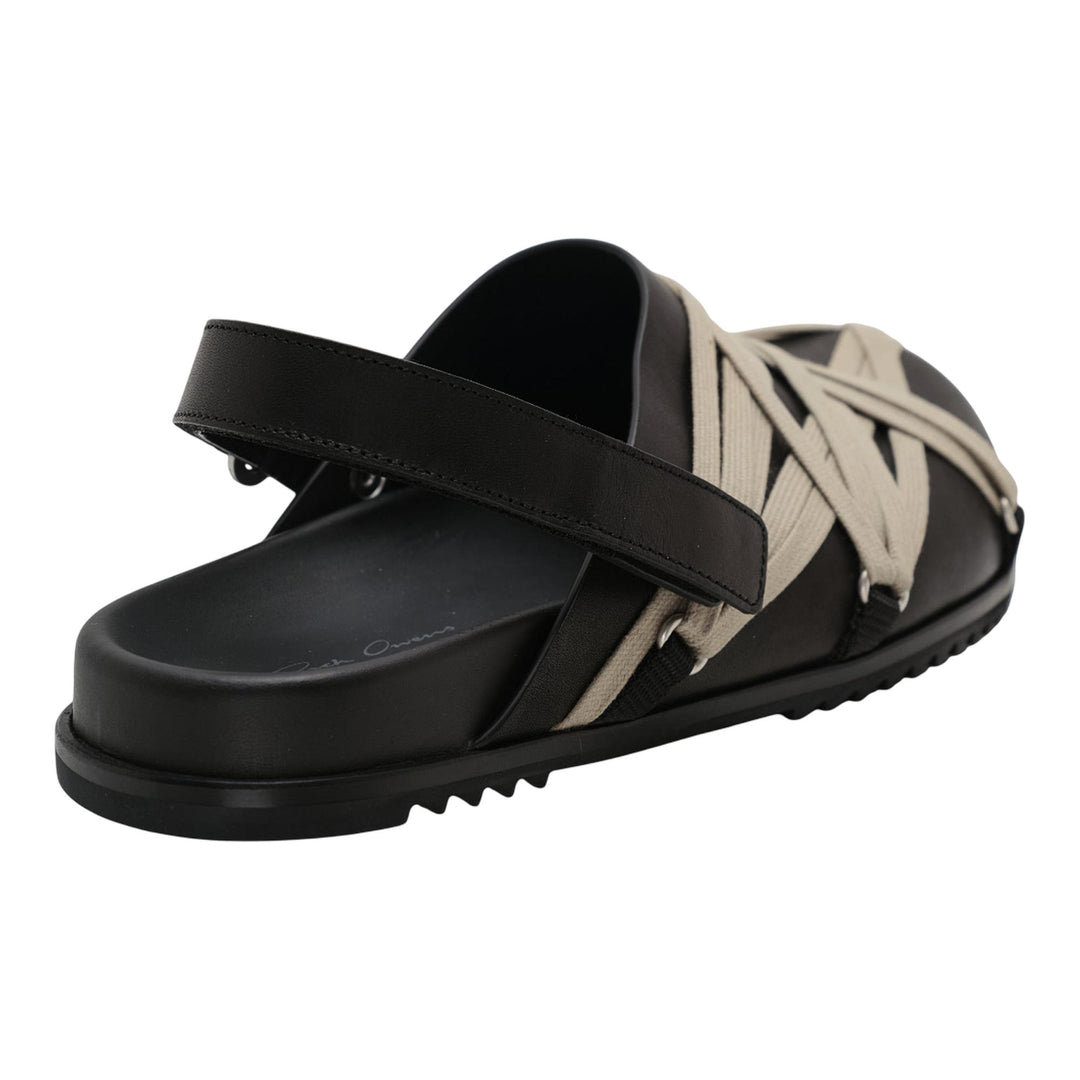 Club21 - Rick Owens - Megalaced Mule Granola Washed - FLAT SANDALS - Black