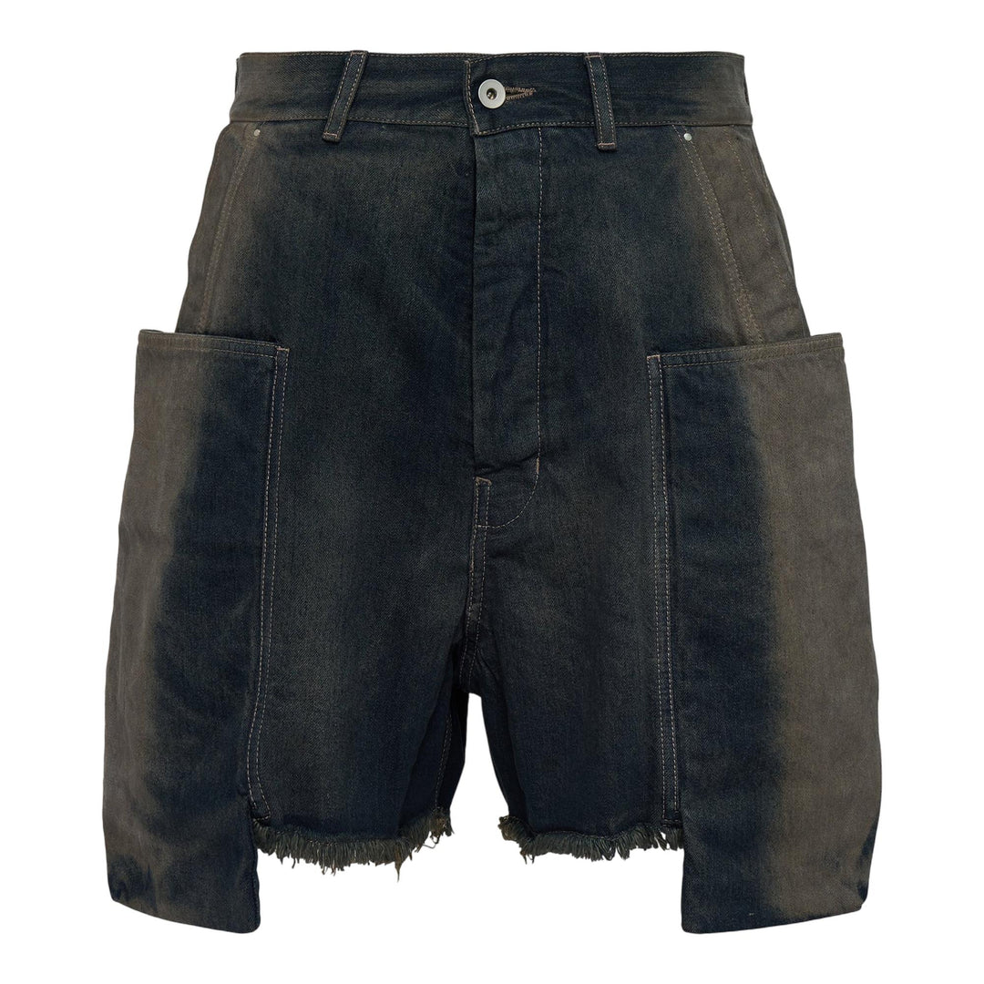 Club21 - Rick Owens - Stefan Cargo Shorts 14oz Darkdust Degrade Slub Denim - SHORTS - Denim