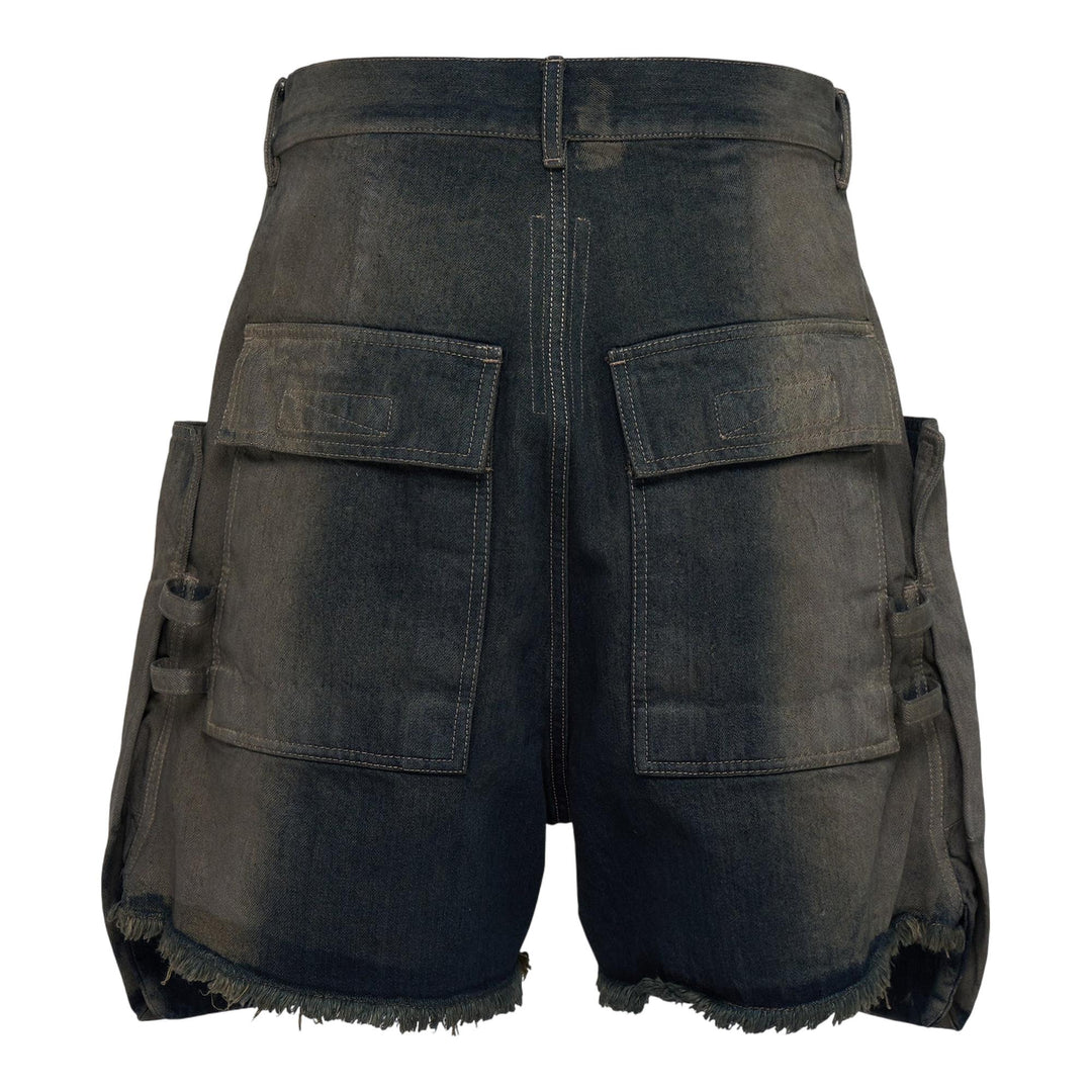 Club21 - Rick Owens - Stefan Cargo Shorts 14oz Darkdust Degrade Slub Denim - SHORTS - Denim