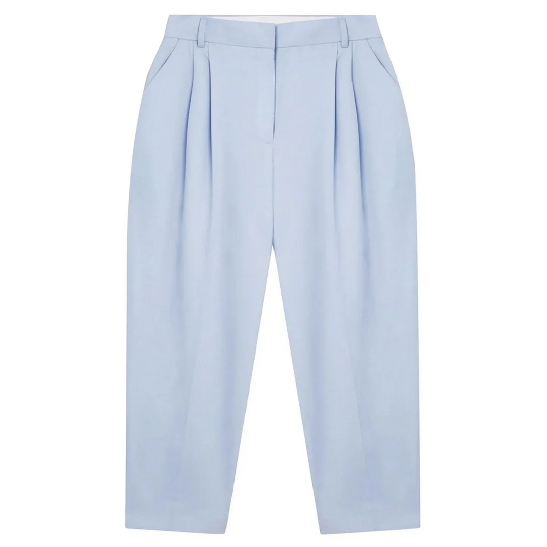 法蘭絨褶襉九分褲