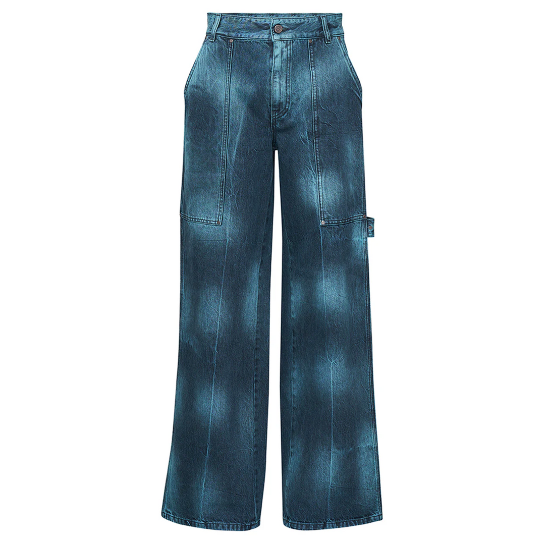 Tie Dye Workwear Wide Jeans