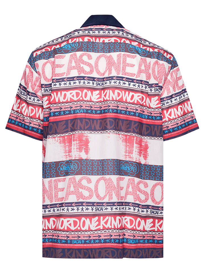 SacaiEricHazeStripePrintShirtPink2