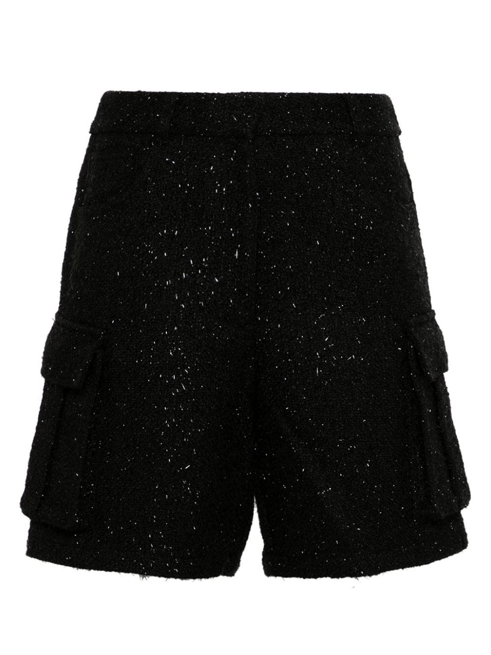 Self-Portrait-Black-Boucle-Cargo-Shorts-Black-1