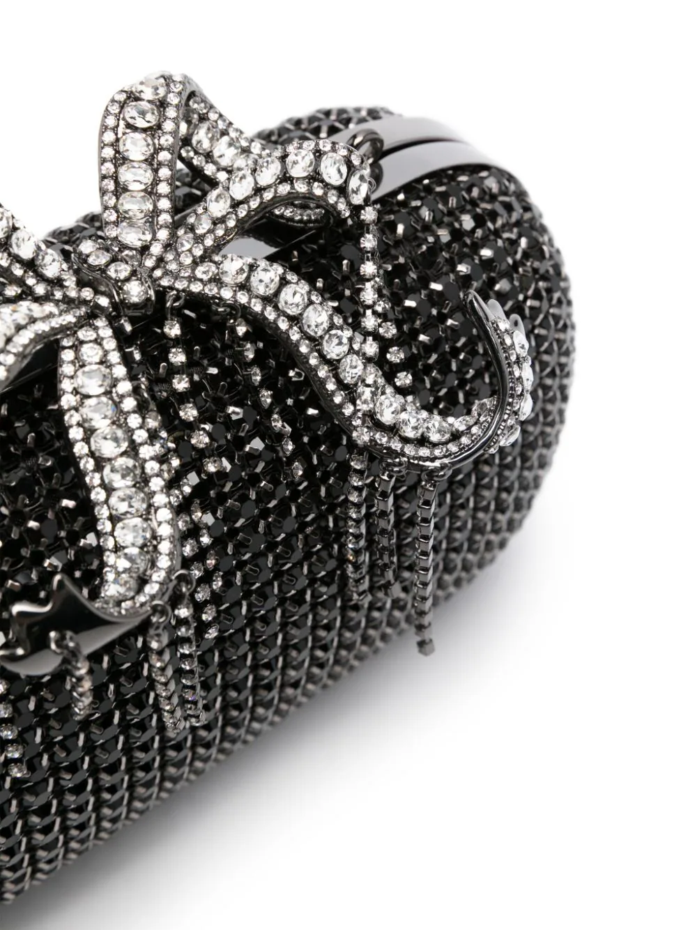 Self-Portrait-Black-Chainmail-Clutch-Bag-Black-4