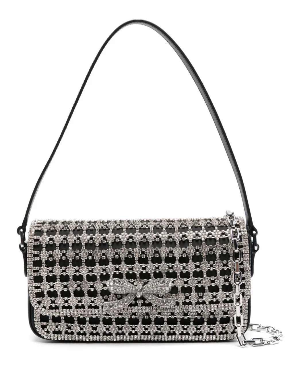 Self-Portrait-Black-Crystal-Baguette-Bag