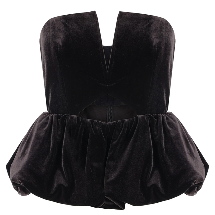 Black Velvet Bandeau Top