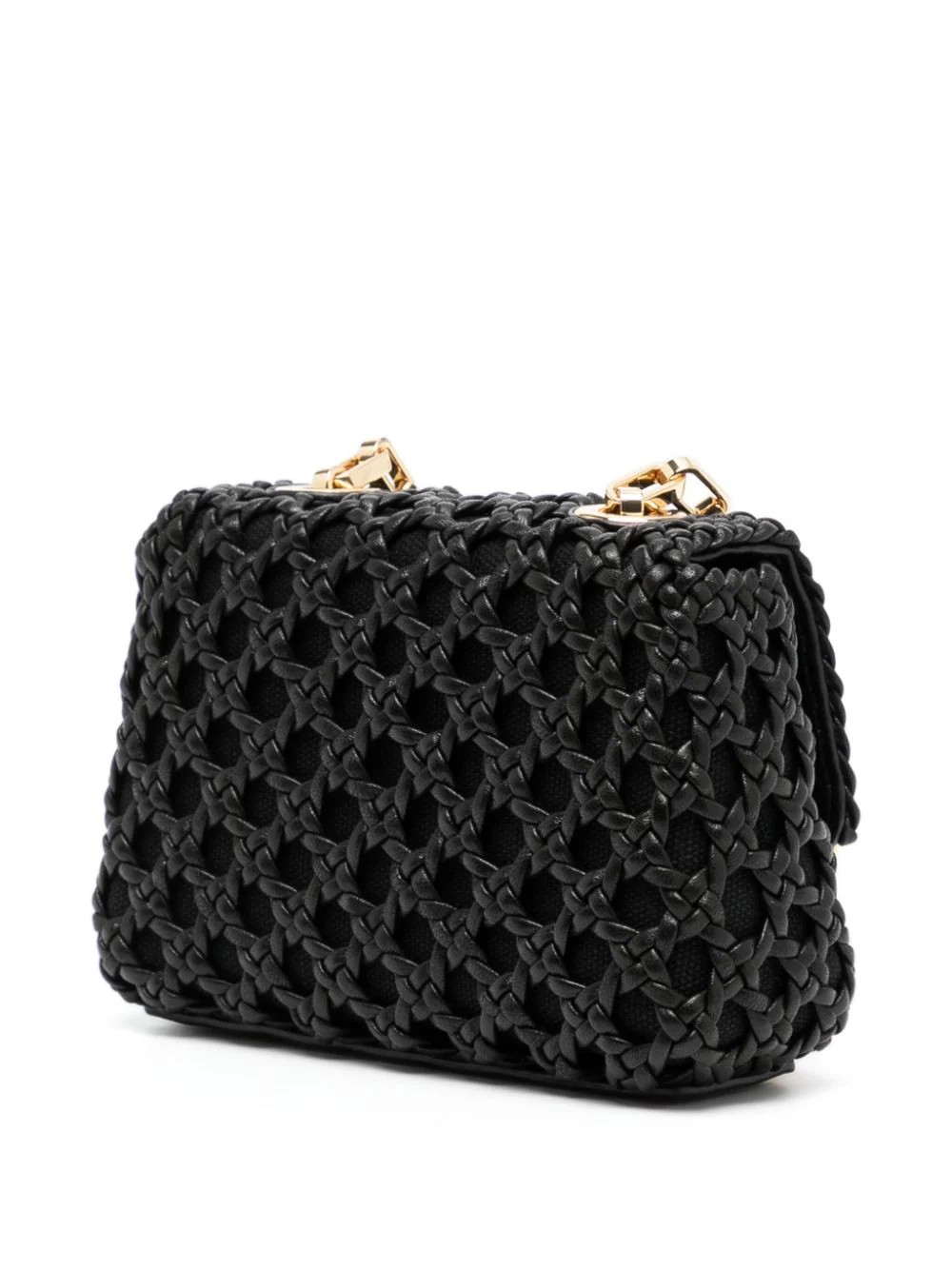 Self-Portrait-Black-Woven-Leather-Micro-Bag-Black-3