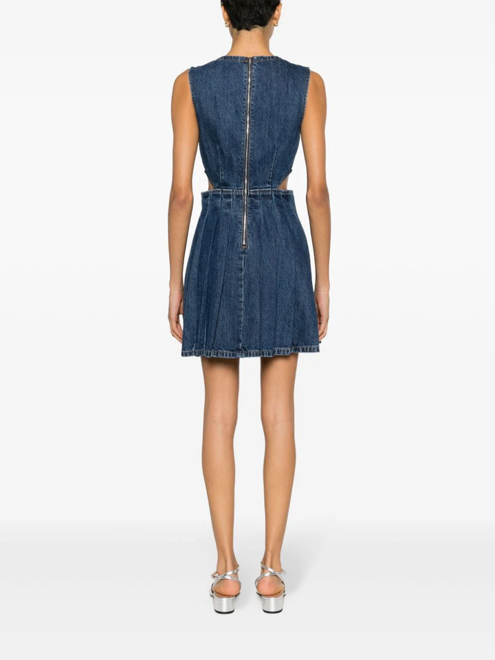 Self-Portrait-Blue-Denim-Cut-Out-Mini-Dress-Blue-4