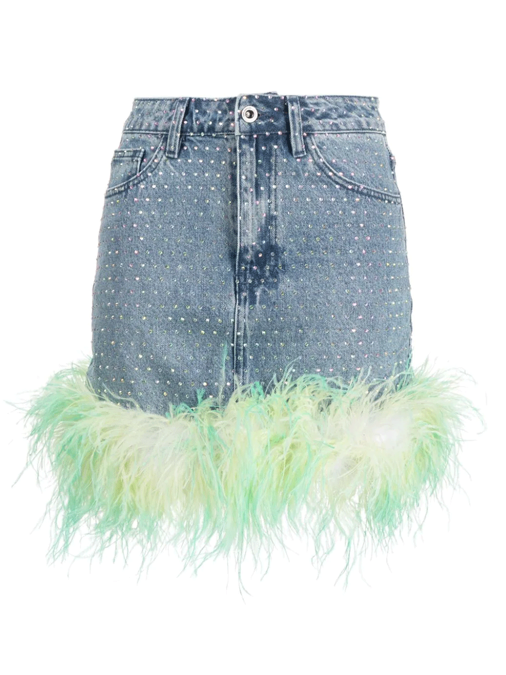 Self-Portrait-Blue-Rhinestone-Feather-Denim-Skirt-Blue-1