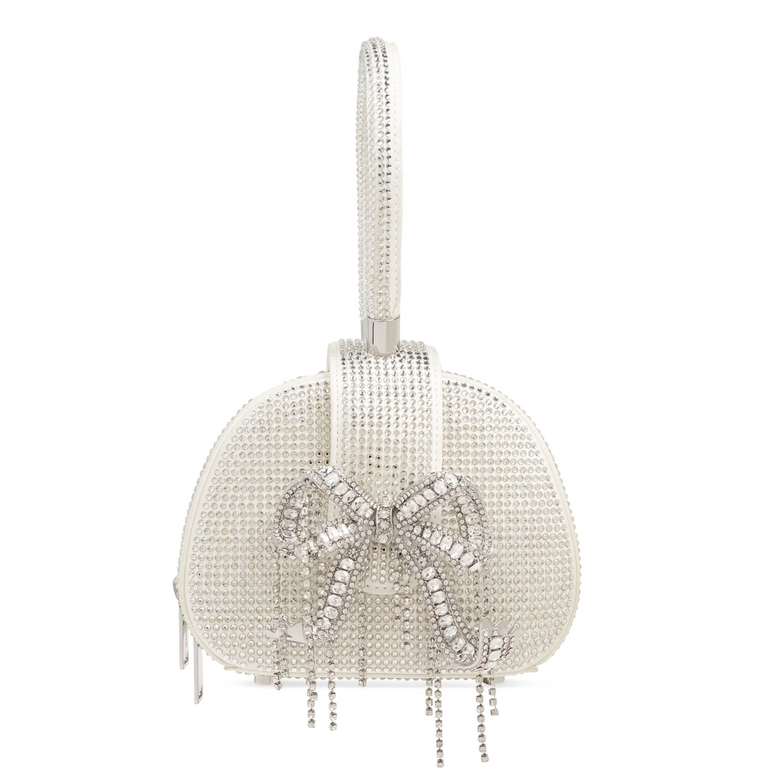 Cream Rhinestone Top Handle Mini