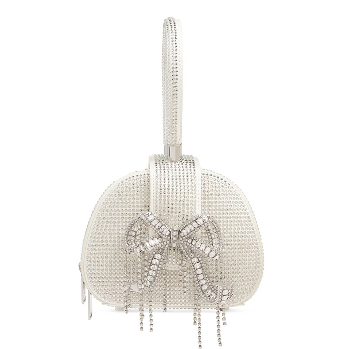 Cream Rhinestone Top Handle Mini