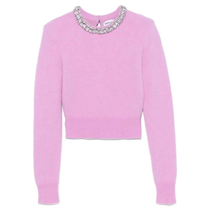 Pink Embellished Knit Top