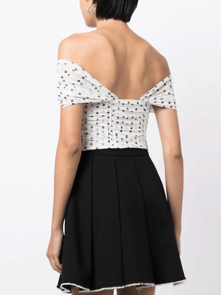 Self Portrait Polka Dot Off Shoulder Top Polka Dots 4