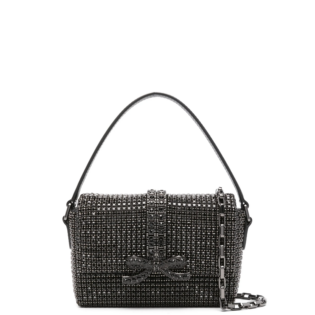 Black Rhinestone Chainmail Micro Bag