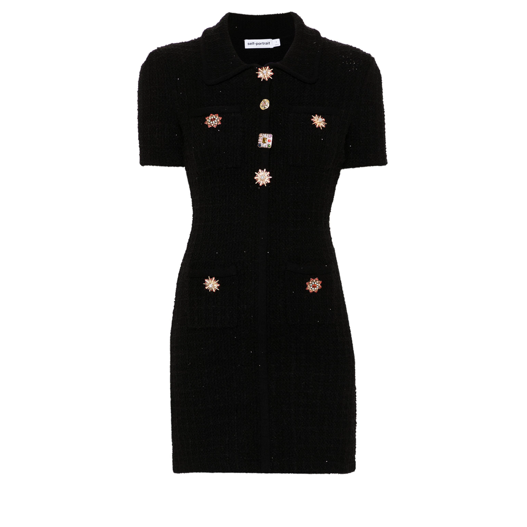 Self-Portrait_Black_Jewel_Button_Knit_Mini_Dress-Black
