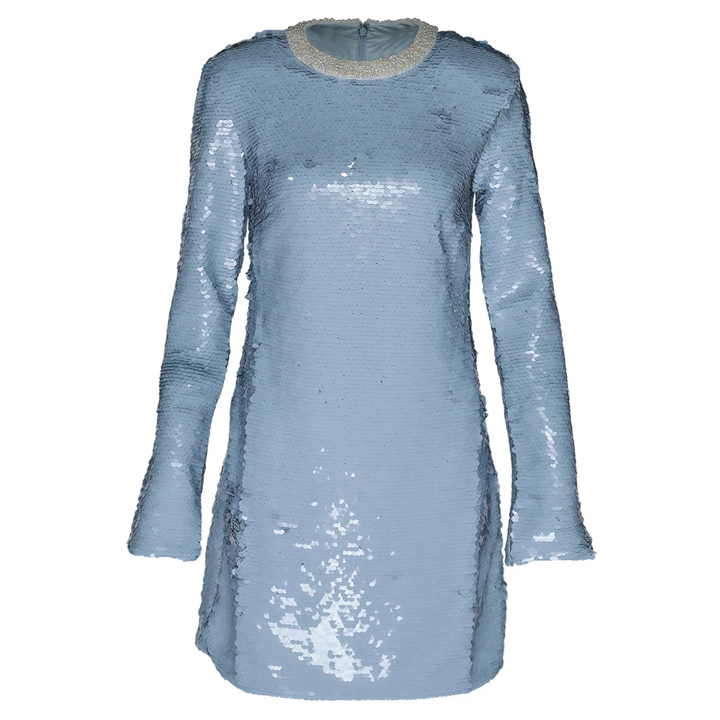 Blue Sequin Mini Dress