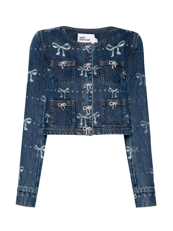 Self-Portrait_Bow_Print_Denim_Jacket_Denim