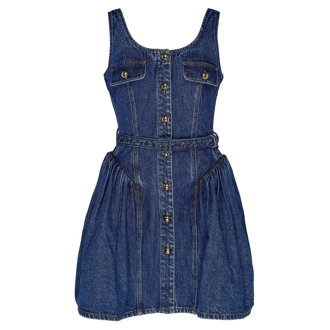 Flared Denim Mini Dress