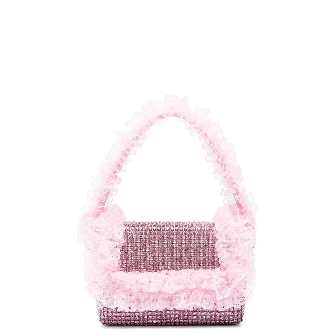 Pink Crystal Lace Detail Bag