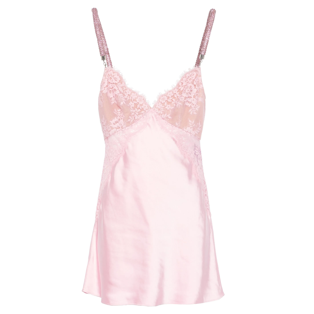 Self-Portrait_Pink_Lace_Satin_Mini_Dress_Pink
