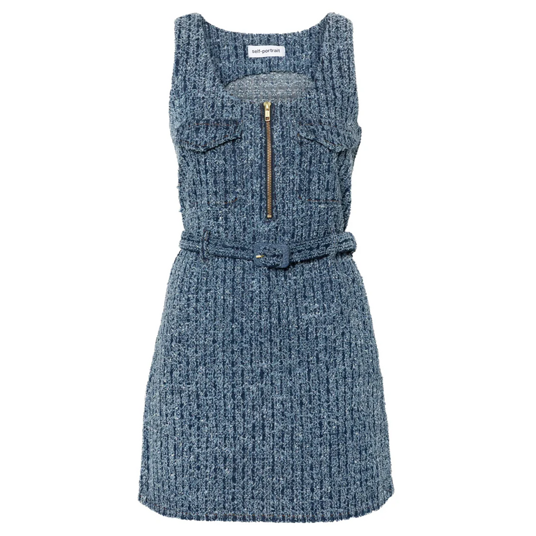 Textured Denim Mini Dress