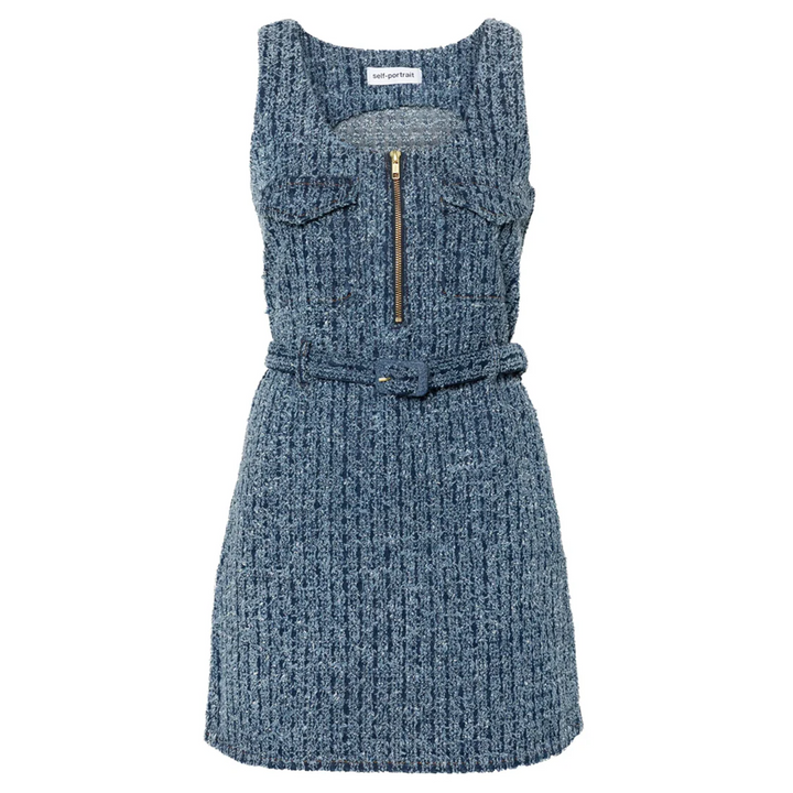 Textured Denim Mini Dress