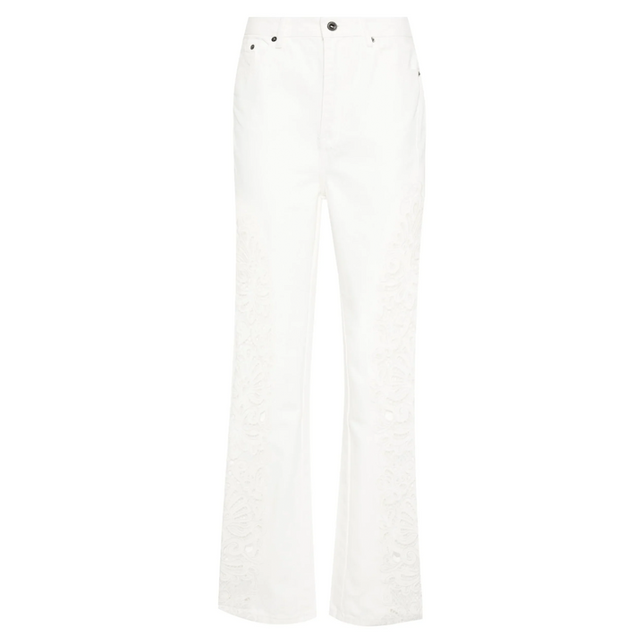 White Cutwork Denim Jeans