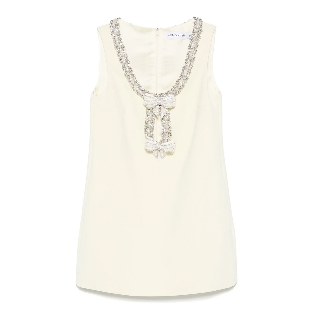 Yellow Crepe Bow Mini Dress