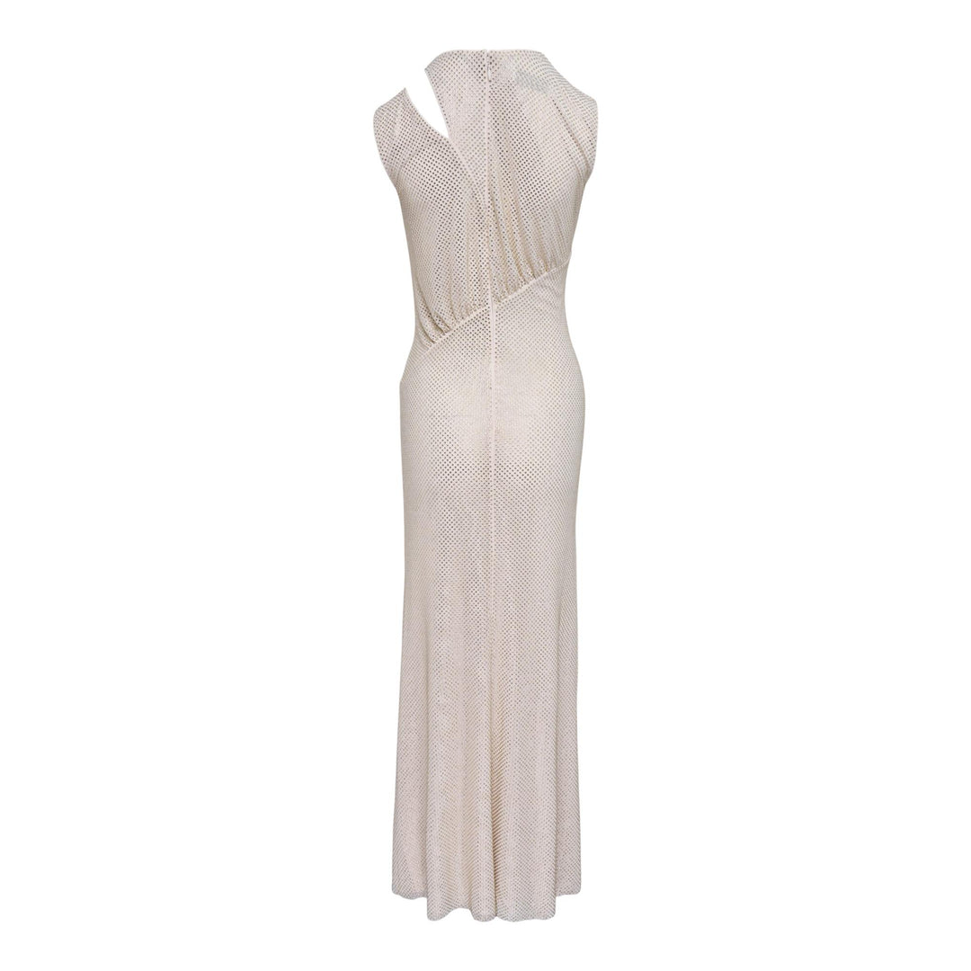 Club21 - Self-Portrait - Champagne Rhinestone Cut Out Midi Dress - WOVEN DRESSES - Beige