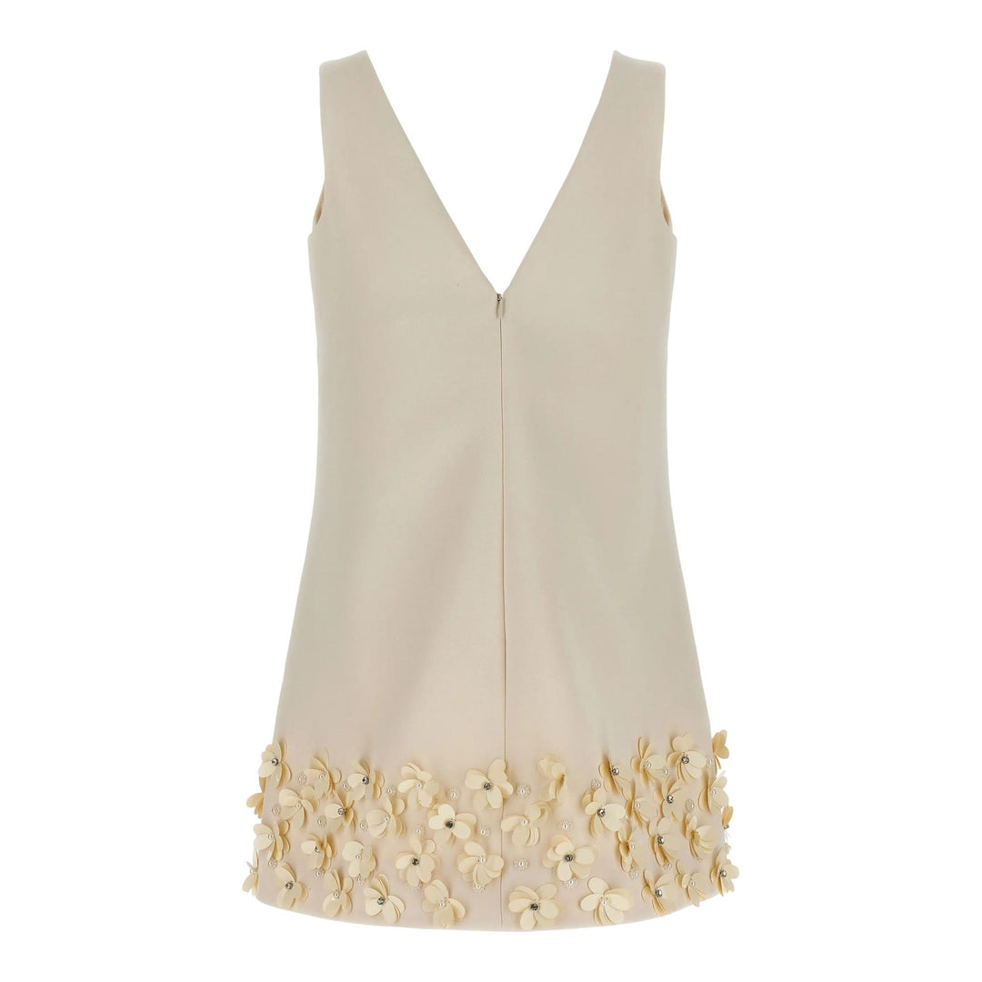Club21 - Self-Portrait - Cream Crepe 3D Sequin Mini Dress - WOVEN DRESSES - White